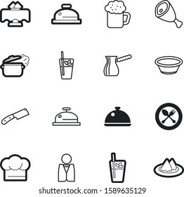 restaurant vector icon set such as: dome, waiter, clothing, army, brown, chair, lid, uniform, butcher, serving, pictogram, saucepan, light, turkish, froth, steam, staff, silver, outdoor, beef, leg