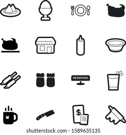 restaurant vector icon set such as: birthday, decoration, mint, natural, square, army, metal, tableware, candlelight, shish, city, artistic, glow, thanksgiving, kebab, alcohol, fork, diner, dough