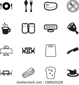 restaurant vector icon set such as: mocha, shape, thanksgiving, healthy, bread, web, cafe table vector icon, cutting, grinder, relish, chicken, decoration, bbq, pepper, fill, pictogram, reserve