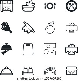 restaurant vector icon set such as: vitamin, nutrition, fruit, salt, roller, relish, pork, club, theater, waiter, building, powder, seasoning, dough, house, color, pergola, lettuce, ingredient, pole