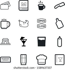 restaurant vector icon set such as: chopping, open, debit, building, hat, reserve, purchase, plastic, web, sale, message, commerce, shape, thanksgiving, facade, cuisine, cutting, event, party