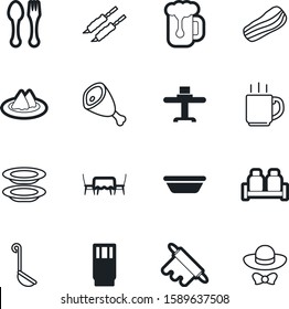 restaurant vector icon set such as: stacked, cafe table vector icon, strip, cappuccino, shish, grill, powder, relish, grinder, code, outdoor, chair, pint, interior, serviette, morning, man, tie