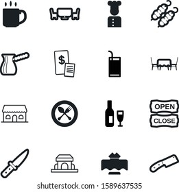 restaurant vector icon set such as: pay, cashier, element, receipt, person, drinks, steam, banner, shish, marinated, grill, cappuccino, breakfast, cuisine, diner, decoration, winery, beer, closed