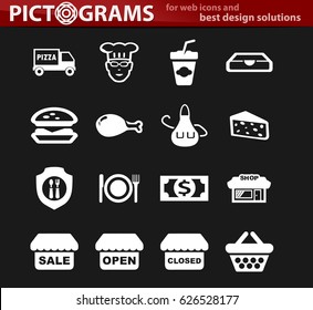 Restaurant vector icons for user interface design