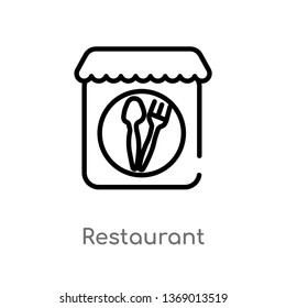 restaurant vector line icon. Simple element illustration. restaurant outline icon from hotel concept. Can be used for web and mobile