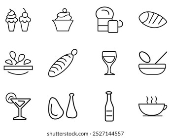 Restaurant vector line icons set. thin sings for Restaurant menu.