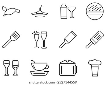 Restaurant vector line icons set. thin sings for Restaurant menu.