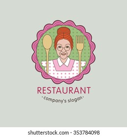 Restaurant. Vector logo restaurant, cafe home cooking. 