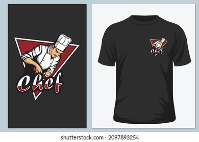 restaurant vector logo. kitchen logo vector illustration with modern typography. Spicy Chef t shirt and sticker