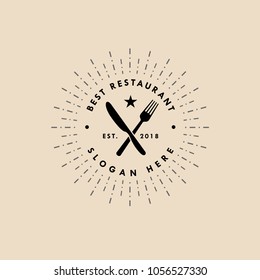 restaurant vector logo template in vintage  style