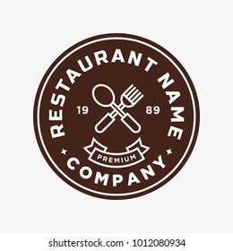 restaurant - vector logo/icon illustration bundle