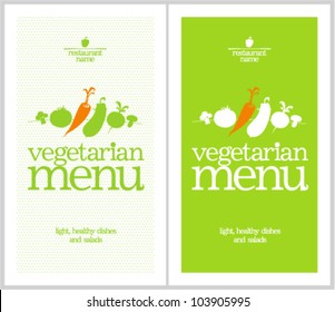 Restaurant Vegetarian Menu Cards Design template.