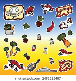 Restaurant Veggie Kitchen Sticker Pack