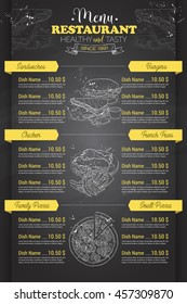 Restaurant vertical scetch menu