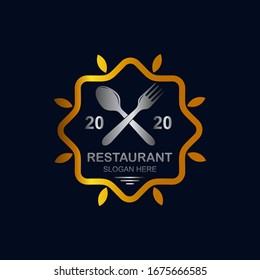 Restaurant vintage emblem logo design vector