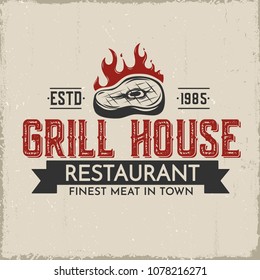 Restaurant Vintage Label.Vector illustration.