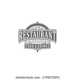 restaurant vintage logo design vector in white background