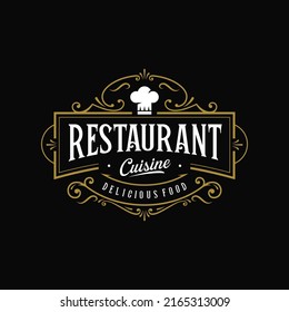 Restaurant vintage ornate luxury logo design