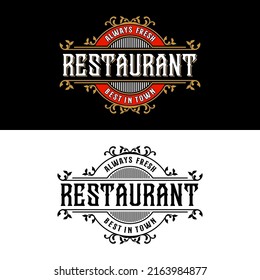 Restaurant vintage style design logo