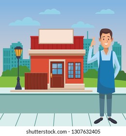 restaurant waiter cartoon