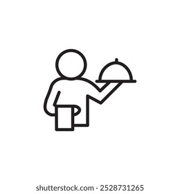 restaurant Waiter icon Outline vector for web ui