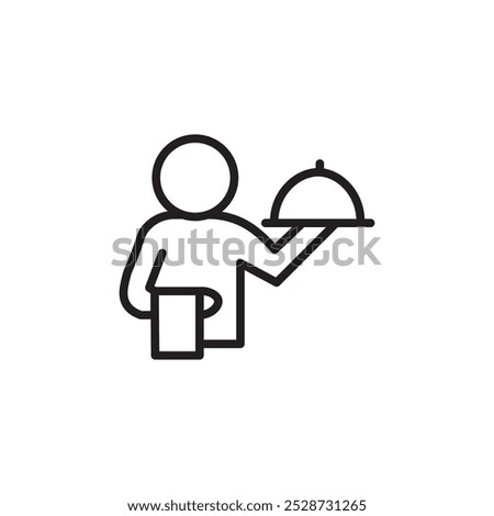 restaurant Waiter icon Outline vector for web ui