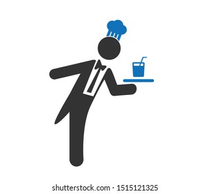 restaurant waiter icon vector isolated