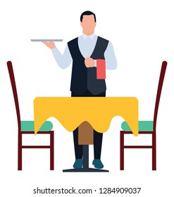 Restaurant waiter, order taker concept