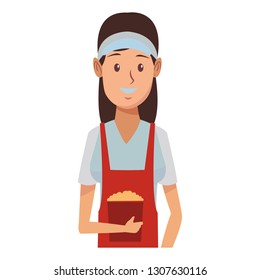 restaurant waitress cartoon