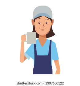 restaurant waitress cartoon