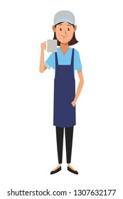 restaurant waitress cartoon