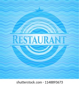 Restaurant water style badge.