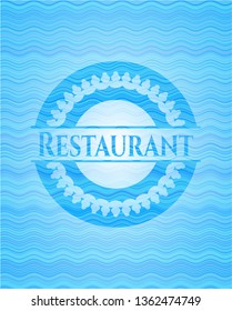 Restaurant water wave concept emblem background.