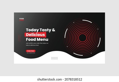 Restaurant Web Banner Template, food web banner design