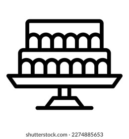 Restaurant wedding cake icon outline vector. Work bar. Meal table