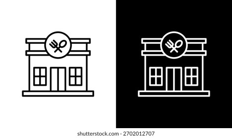 Restaurant White Icon Set Design