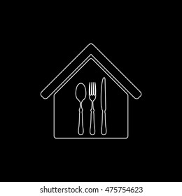 restaurant  - white vector icon