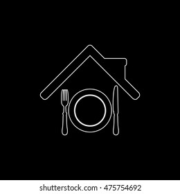 restaurant -  white vector icon