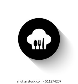 restaurant - white vector  icon with shadow