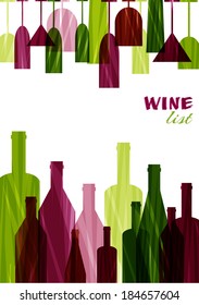 Restaurant or wine bar menu design. Vector illustration