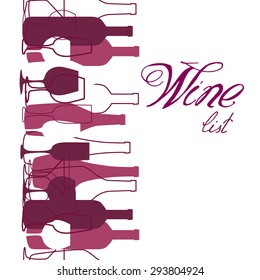 Restaurant or wine bar menu design. Seamless vector illustration