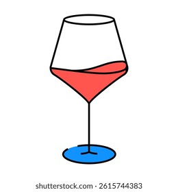 restaurant wine glass line icon vector. restaurant wine glass sign. isolated symbol illustration