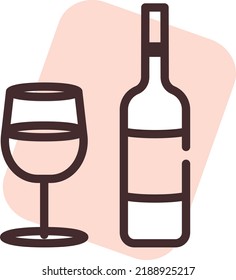 Restaurant wine, illustration, vector on a white background.