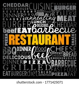 RESTAURANT word cloud, fast food concept background