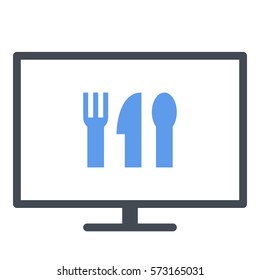 Restaurant_Food_app icon- Flat design, glyph style icon - Colored enclosed in a screen