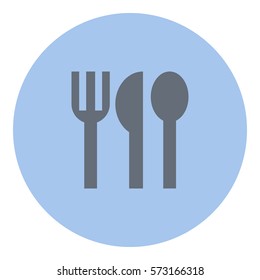 Restaurant_Food_app icon - Flat design, glyph style icon - Gray enclosed in a circle