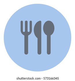 Restaurant_Food_app icon - Flat design, glyph style icon - Gray enclosed in a circle