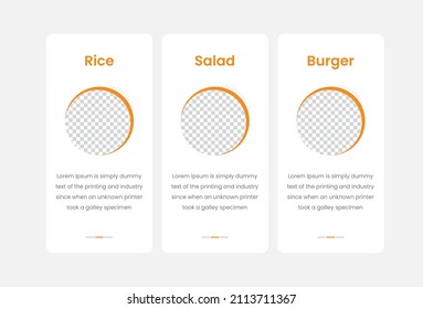 Restaurants business mobile app ui kit design template. Creative modern layout