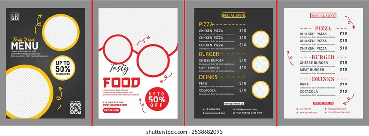 Restaurants Flyer Design Real Estate Flyer, Professional Minimal Corporate | Invoice and modern Corporate Business with Eye-Catching Flyers Template Design Graphic. Set to print with vector