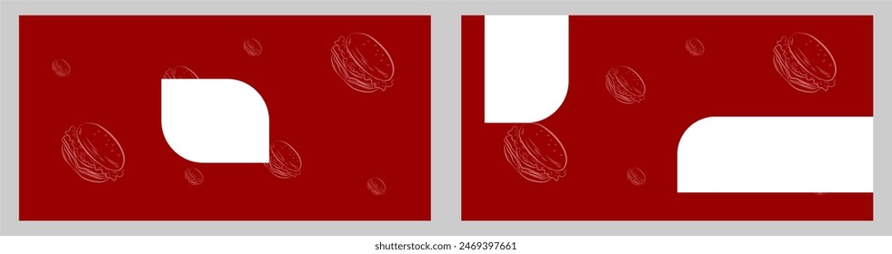 Restaurants food business advertisement, visiting card red background eps vector